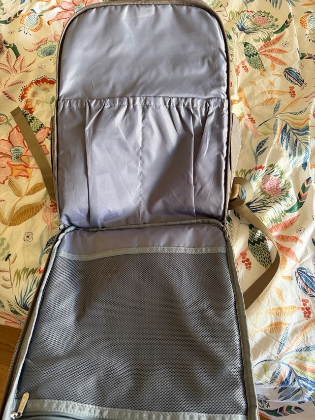 Mochila para carrito de bebé gris/beige
