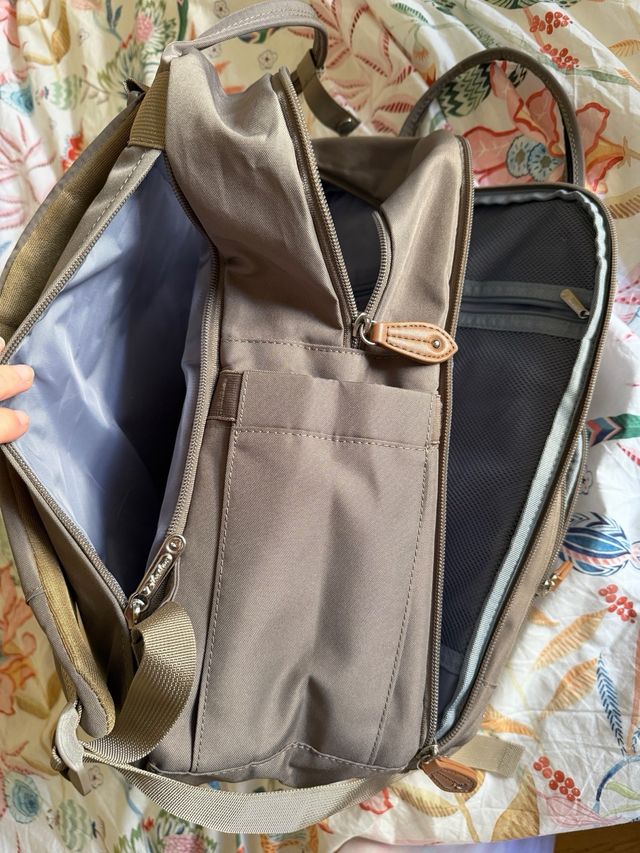 Mochila para carrito de bebé gris/beige