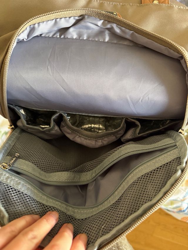 Mochila para carrito de bebé gris/beige