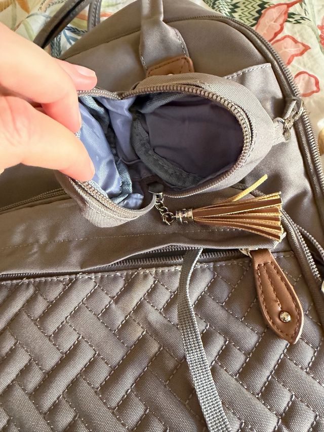 Mochila para carrito de bebé gris/beige