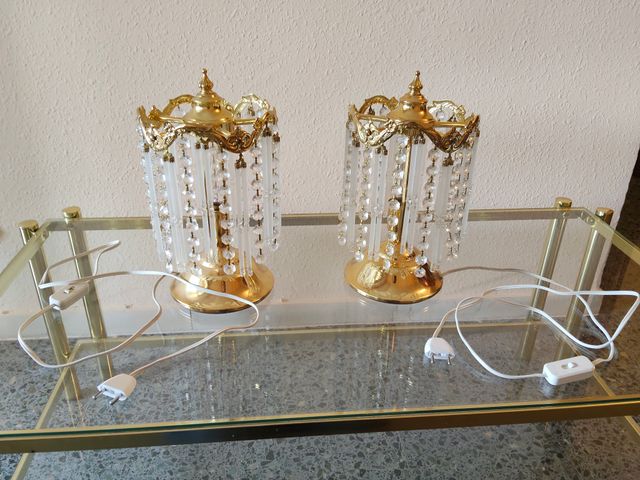 Lámparas Vintage Doradas Cristal (2 uds)
