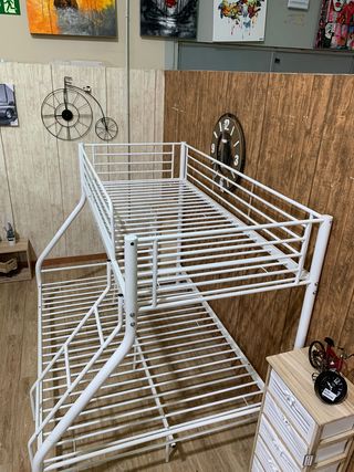 Litera matrimonial metálica blanca