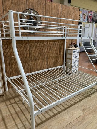 Litera matrimonial metálica blanca