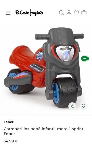 Moto correpasillos Feber roja y azul