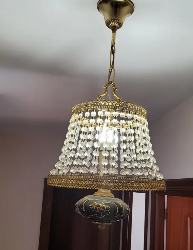 Lámparas de Pasillo Cristal y Porcelana