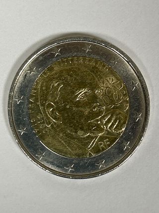 Moneda 2€ Con error de acuñacuñacion F. mitterrand