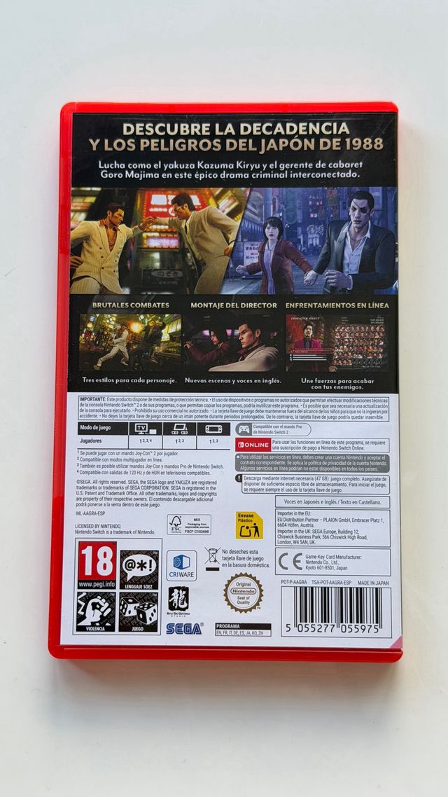 Yakuza 0 Director's Cut Nintendo Switch 2