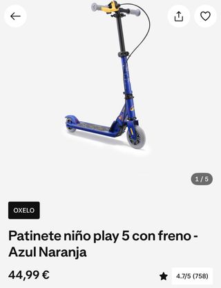 Patinete infantil azul B'TWIN