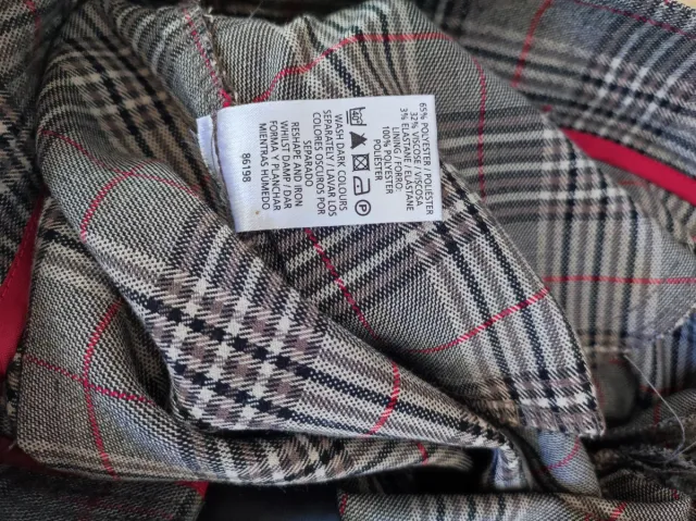 Pantalón de vestir gris a cuadros