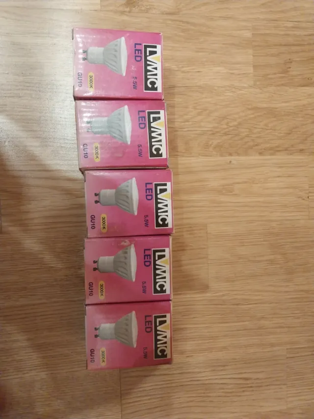 Lote 5 Bombillas LED LVMIC GU10 5.5W 3000K