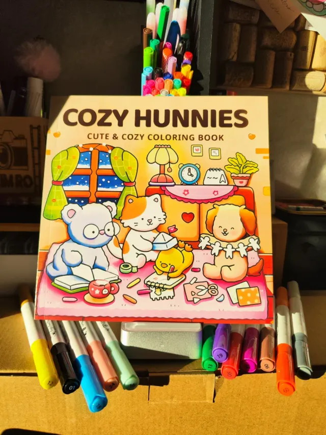 Libro colorare adulti ragazzi bambini Cozy Friends