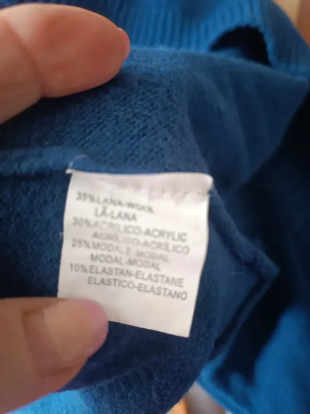 Suéter de lana azul