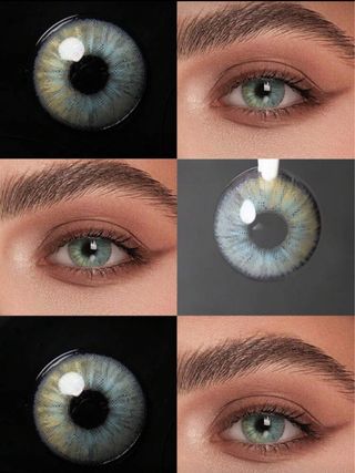 Lentillas de colores azul y verde