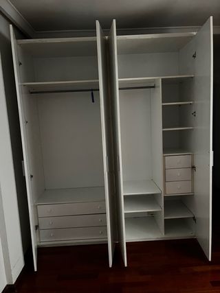 Armario 4 puertas blanco 200x240x60 cm