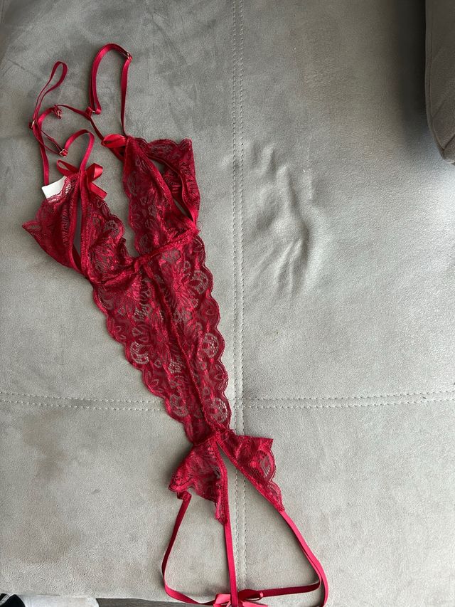 Picardías encaje rojo talla única