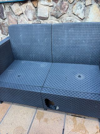 Conjunto Muebles Jardín Ratán Negro