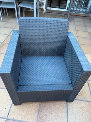 Conjunto Muebles Jardín Ratán Negro