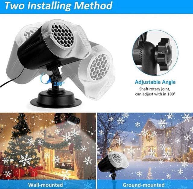 Proyector Nieve LED Doble Tubo Navideño