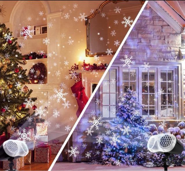 Proyector Nieve LED Doble Tubo Navideño