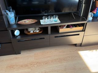 Conjunto Muebles Ikea Madera y Mimbre