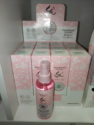 Kiss Beauty Spray Fijador Maquillaje Rosa