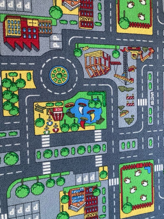 Alfombra infantil de juego con calles 200x200 cm