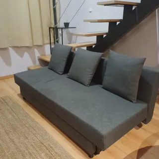 Sofá Cama Ikea Gris Tela