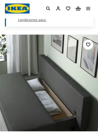 Sofá Cama Ikea Gris Tela