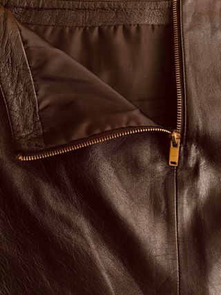 Falda mini piel negra Mango