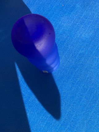 Vaso Cive blu in vetro