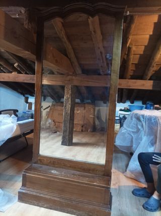 Espejo antiguo modista 3 piezas madera