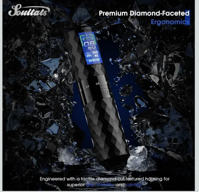 Kit Máquina Tatuar Soultats Completo Negro