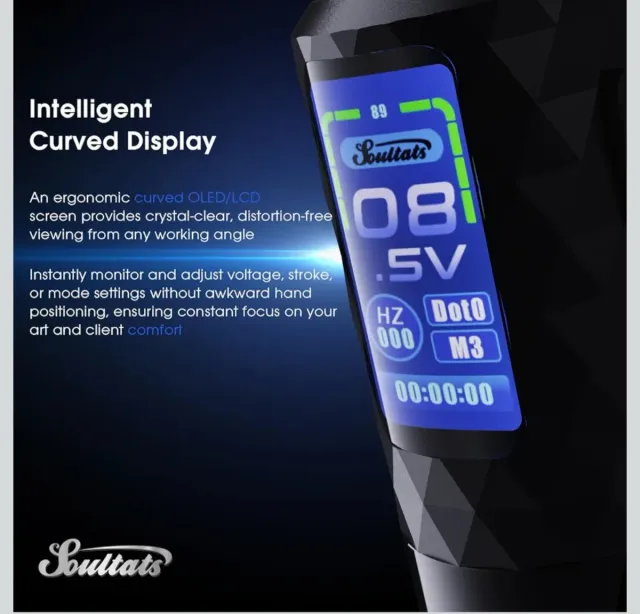 Kit Máquina Tatuar Soultats Completo Negro