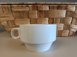 Lote 15 Tazas Café Grandes Blancas Cerámica