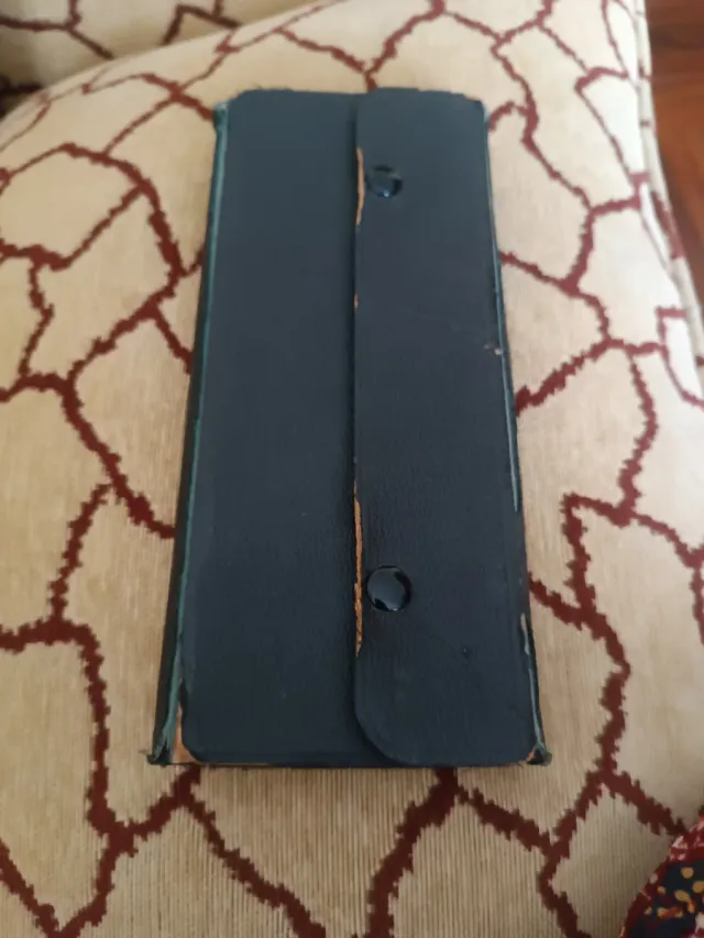 Estuche de compás antiguo cuero años 50