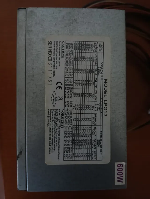 Fonte Alimentação LPG12 600W