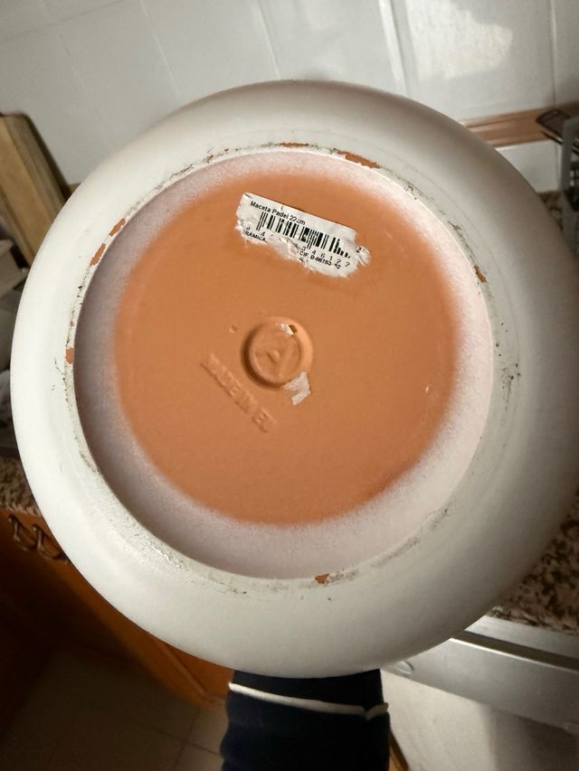 Macetero blanco 22cm diámetro