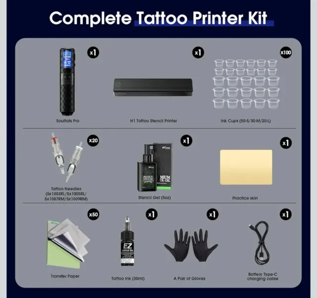 Maquina de Tatuar Kit Completo con Impresora