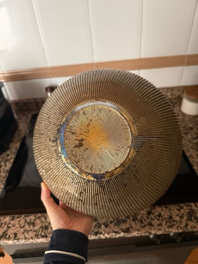 Bol decorativo cristal dorado y marrón