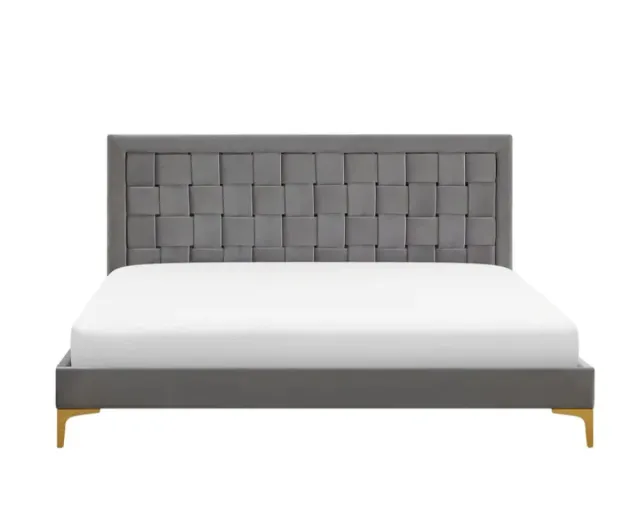 Cama Limoux 180x200 cm Gris Terciopelo