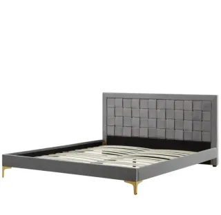 Cama Limoux 180x200 cm Gris Terciopelo