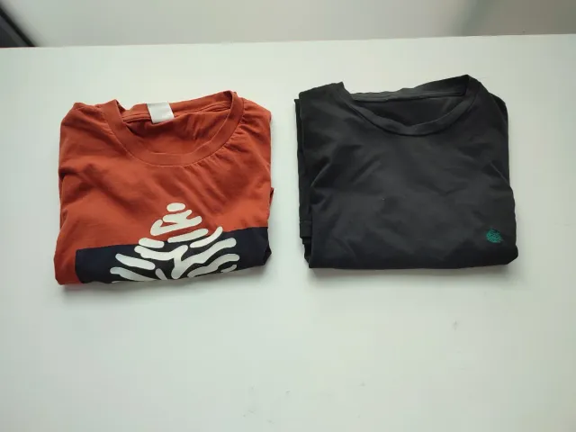2 Camisetas Talla M (Naranja y Negra)