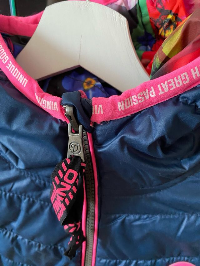 Chaqueta reversible mujer azul y rosa