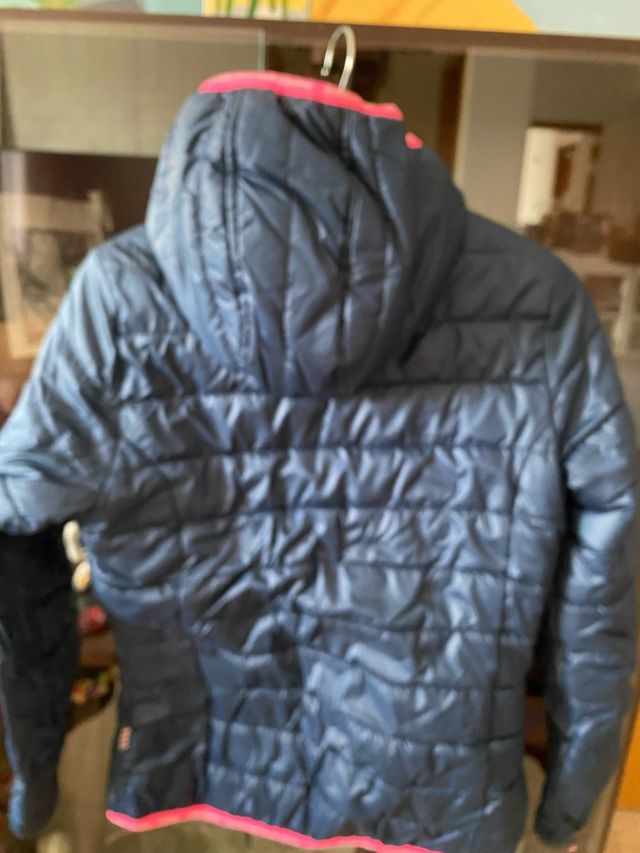 Chaqueta reversible mujer azul y rosa