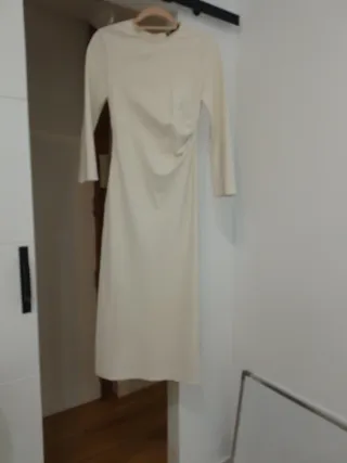 Vestido midi Zara crudo
