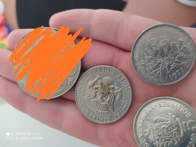 Lote de 4 monedas antiguas , Kennedy  etc