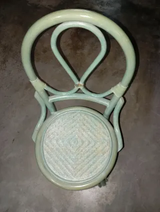 4 Sillas de Comedor Ratán y Madera