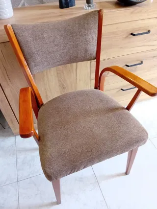 Poltrona vintage Lenon in tessuto e legno