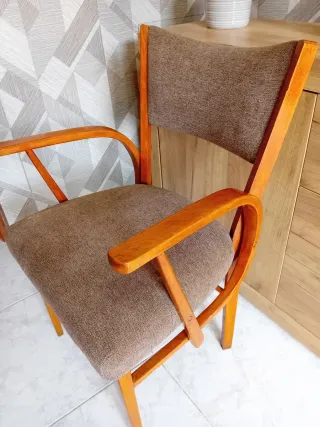 Poltrona vintage Lenon in tessuto e legno