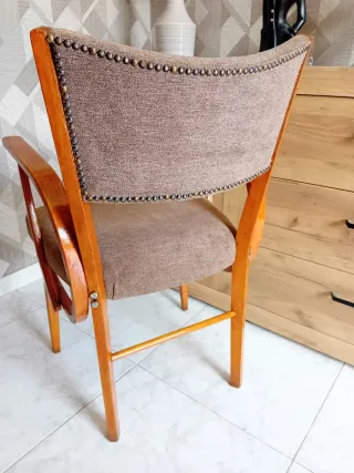 Poltrona vintage Lenon in tessuto e legno